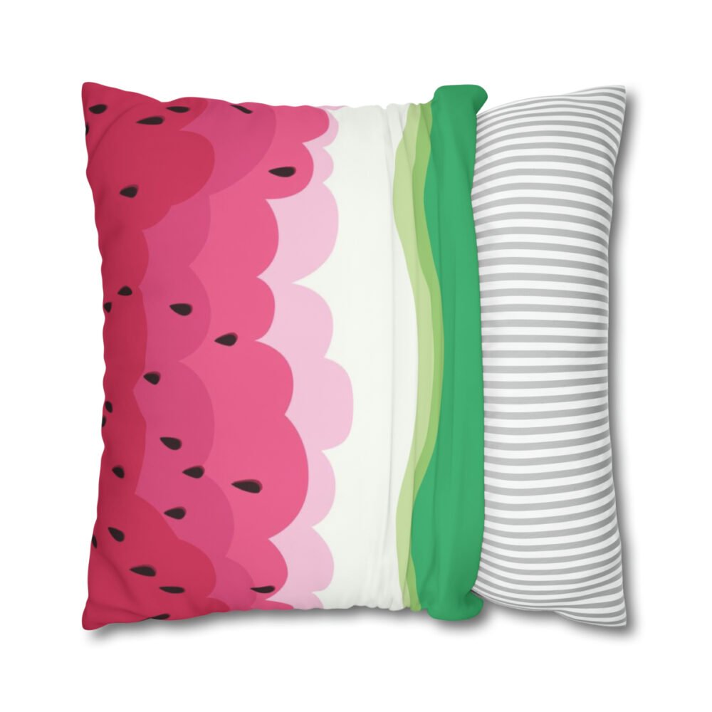 Green Red White Watermelon Art Euro Shams - Image 2