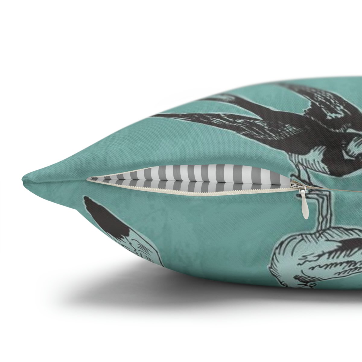 Hand Drawn Birds on Green Euro Pillow Shams - Image 3
