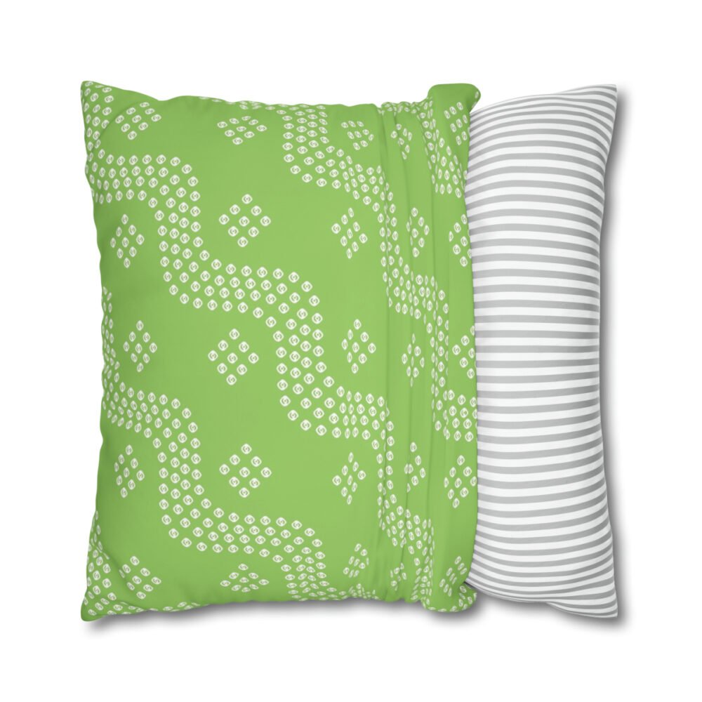Bandanna Pattern on Green Euro Pillow Shams - Image 2