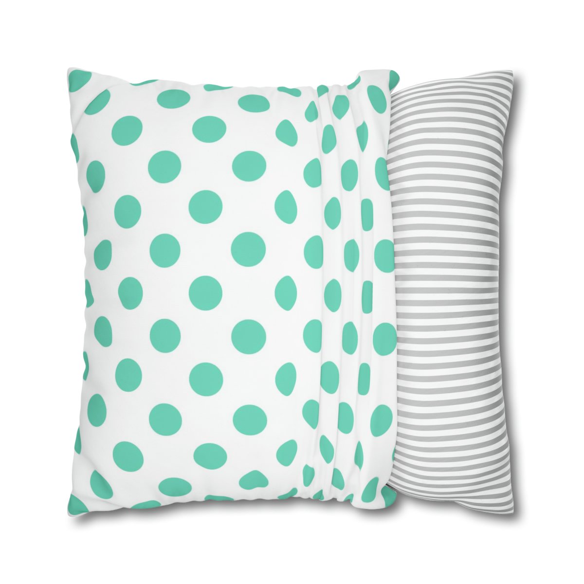Green Polka Dot on White Bedding Euro Shams - Image 2