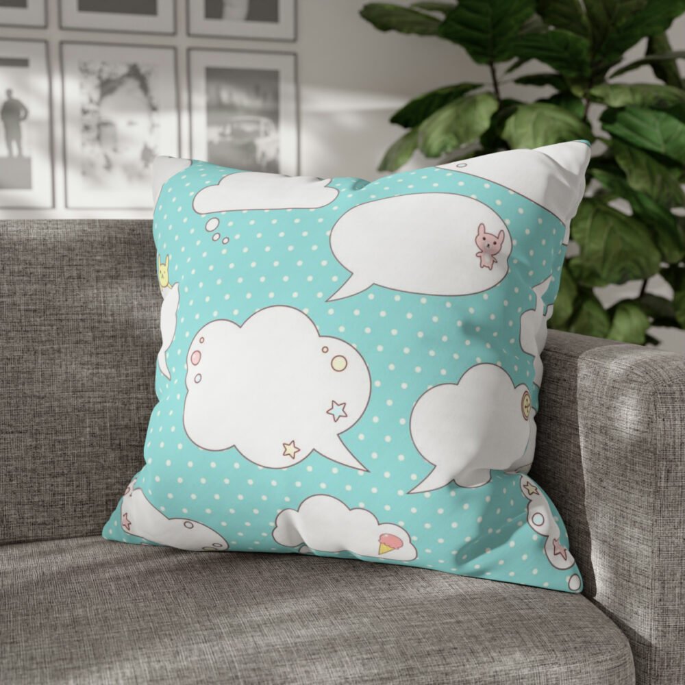 Kawaii Style Cloud Light Green Euro Shams - Image 4