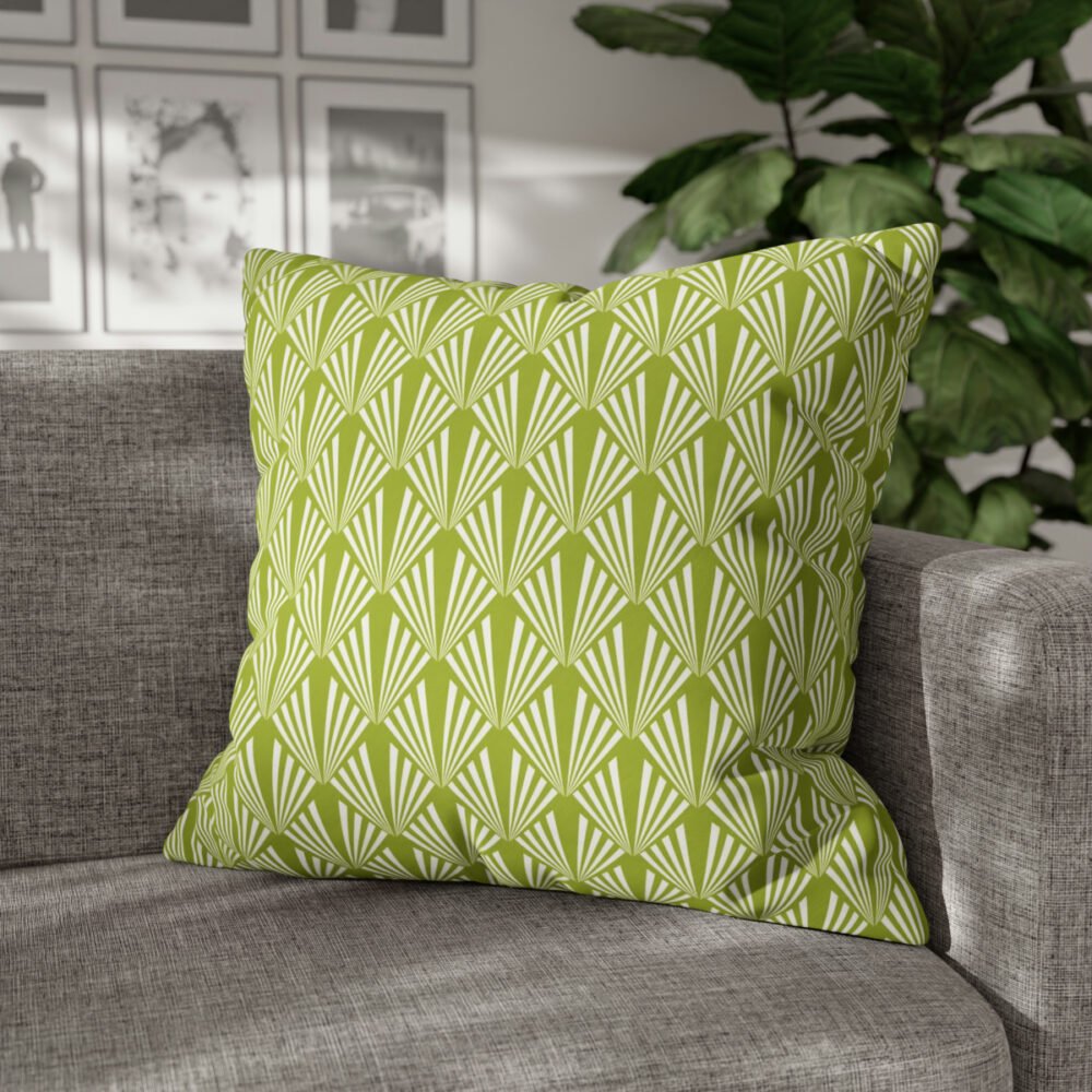 Retro Fan Shaped Green Euro Shams - Image 4
