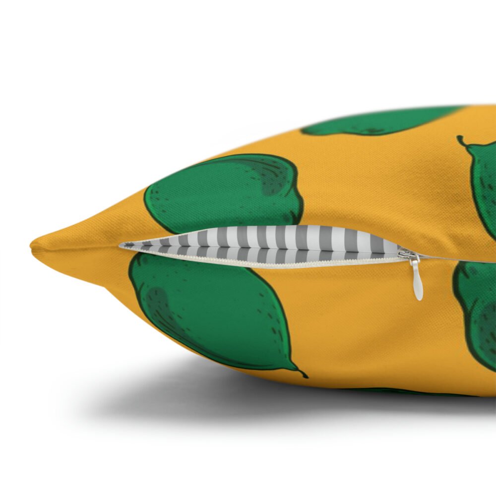Green Lime on Mustard Yellow Euro Shams - Image 3