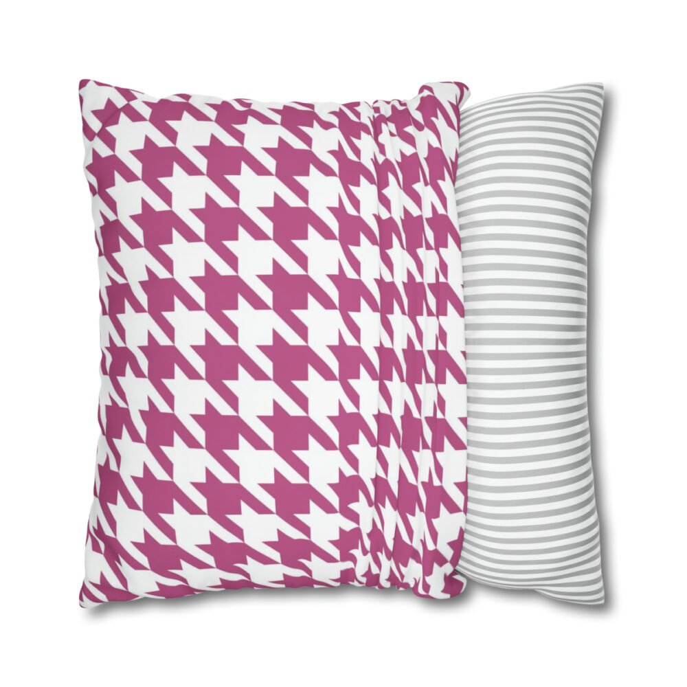 Houndstooth Pink and White Euro Shams - Image 2