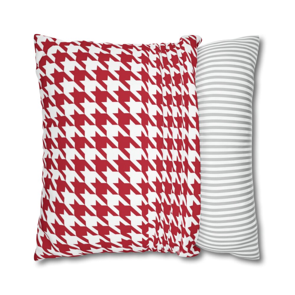 Red and White Houndstooth Euro Shams - Image 2