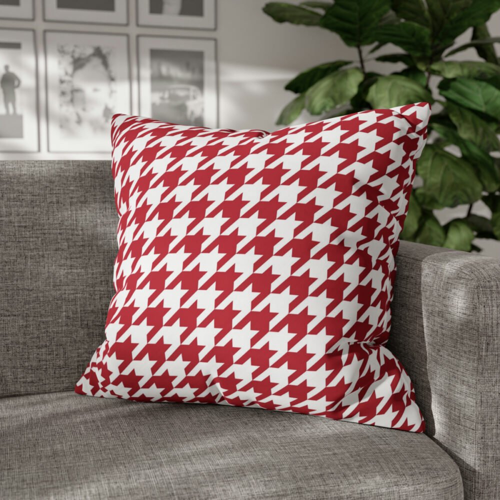 Red and White Houndstooth Euro Shams - Image 4