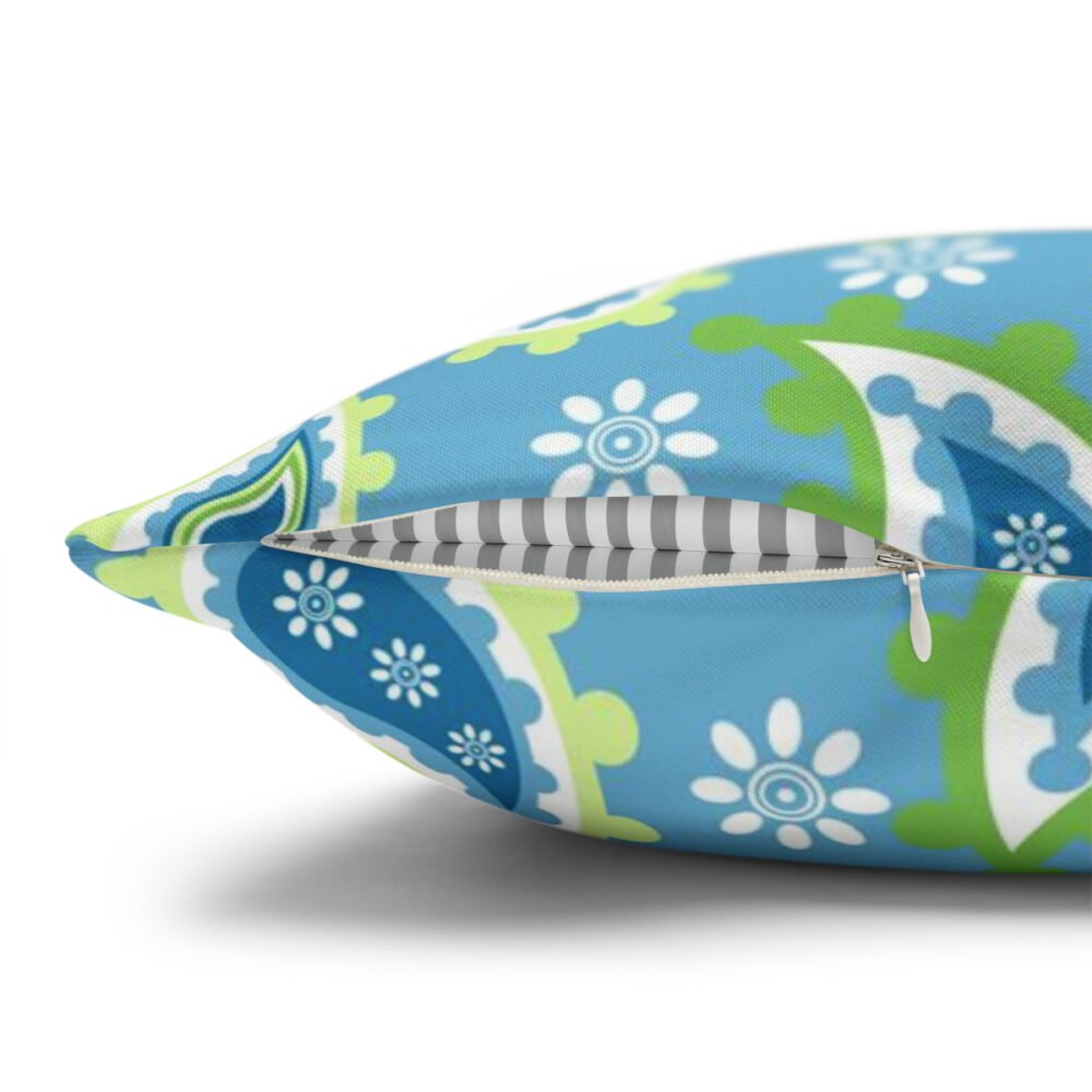 Fancy Blue Paisley Euro Pillow Shams - Image 3
