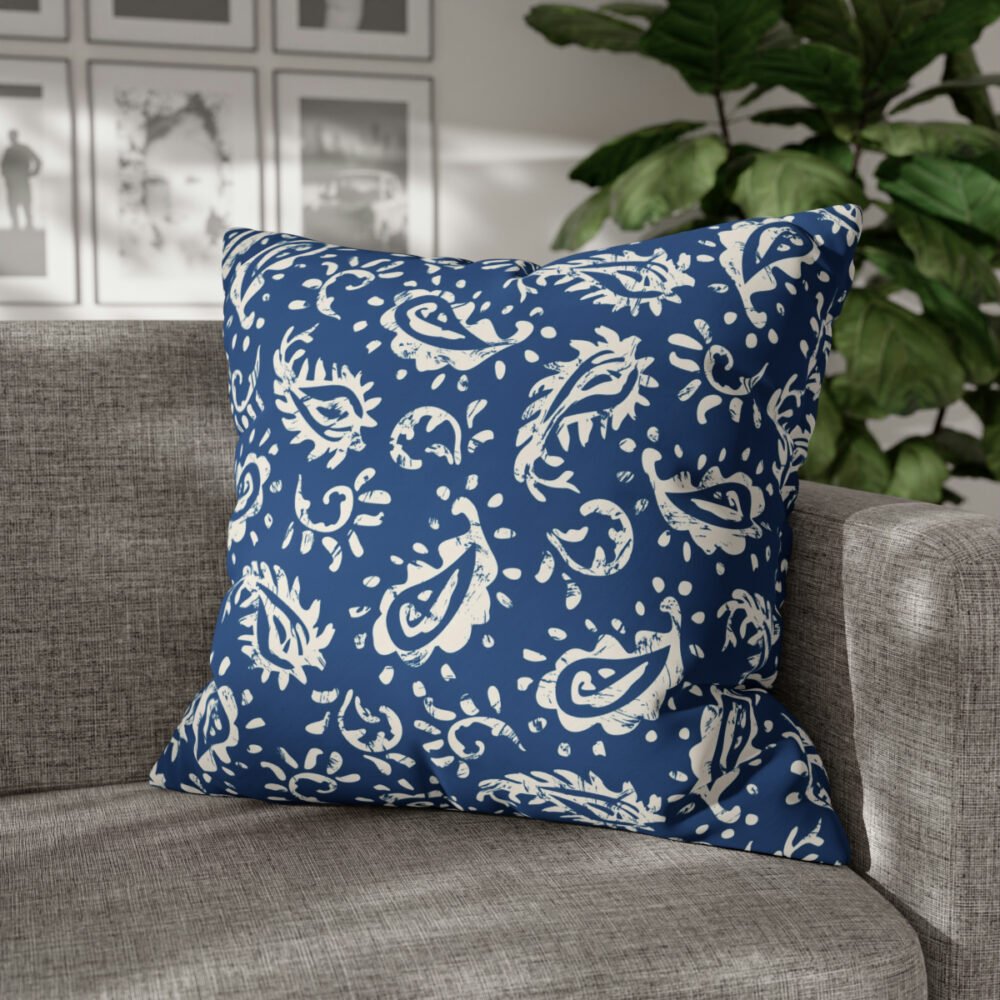 Classic Blue Paisley Euro Pillow Shams - Image 4