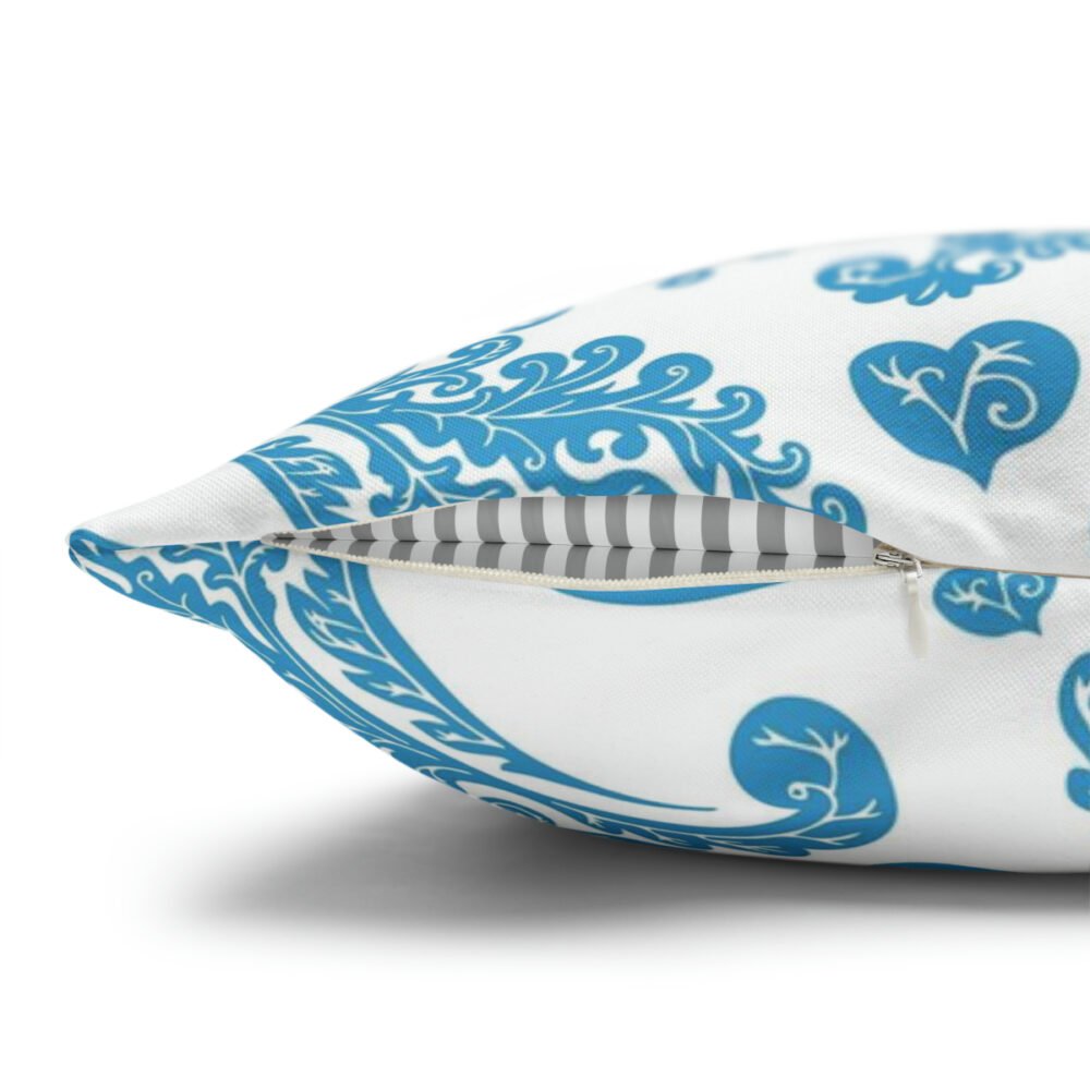 Blue Paisley Print on White Euro Shams - Image 3