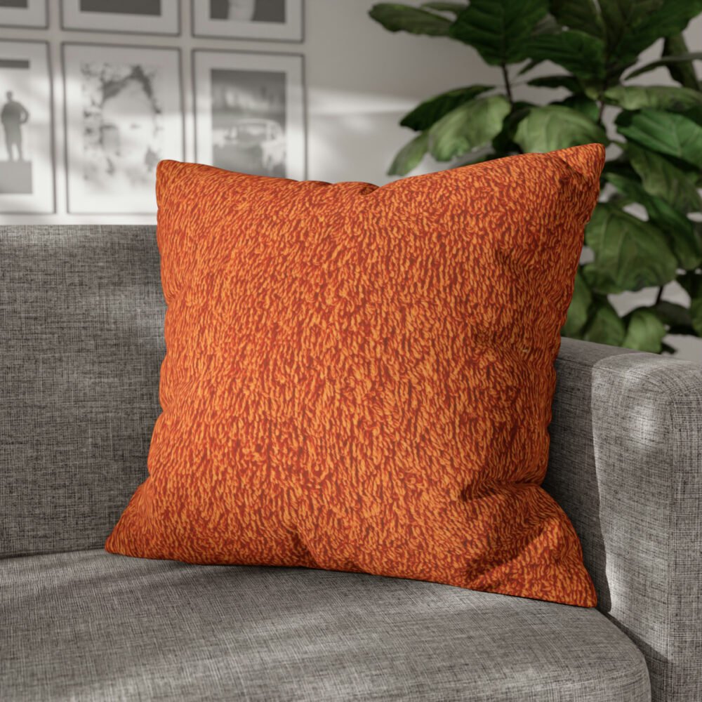Fabric Textured Orange Euro Shams for Bedroom Living Room Sofa - Image 4