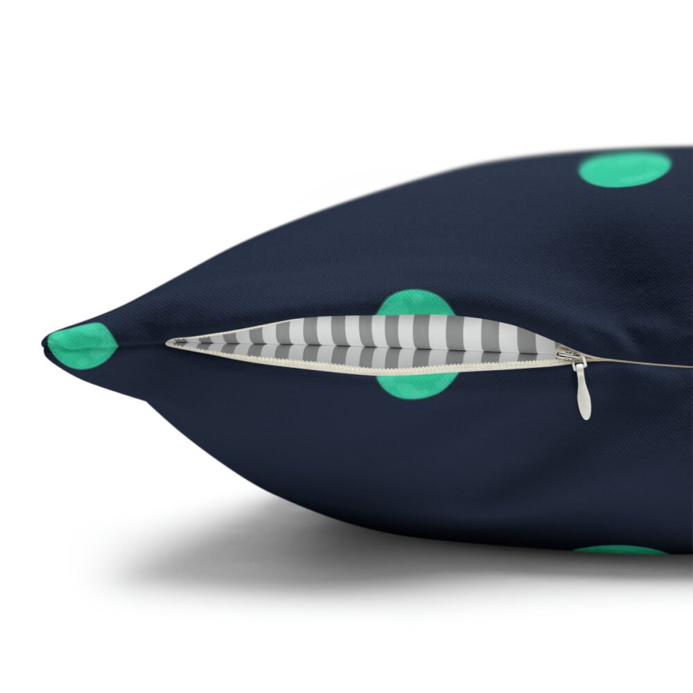 Green Polka Dot on Navy Bedding Euro Shams - Image 3