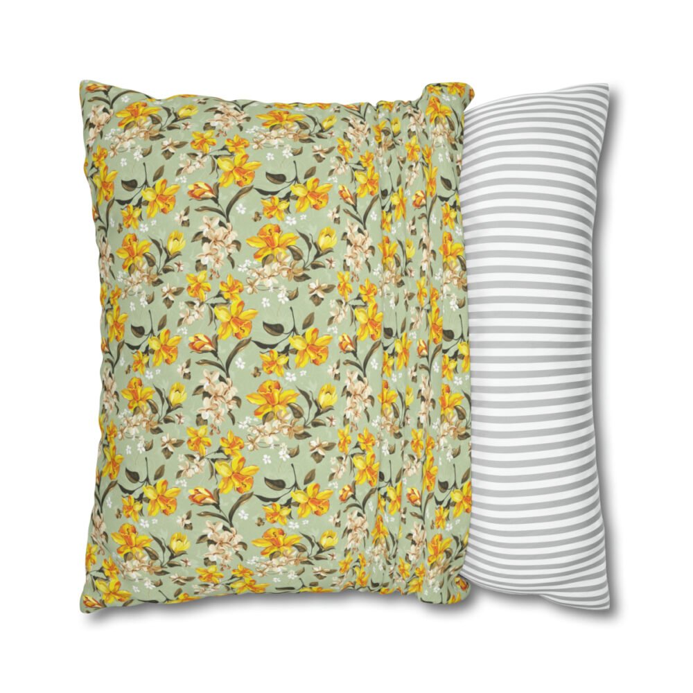 Stylish Bright Yellow Floral Euro Shams - Image 2