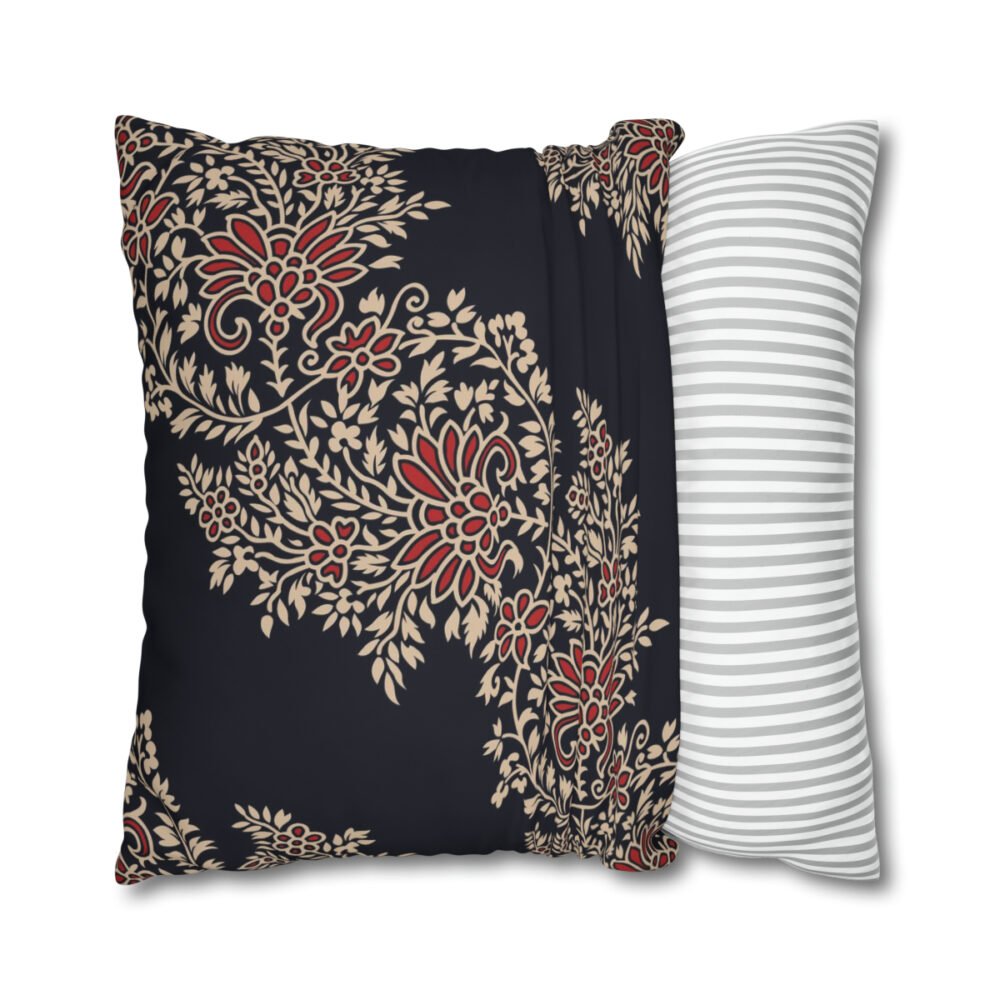 Vintage Floral Print on Black Euro Shams - Image 2