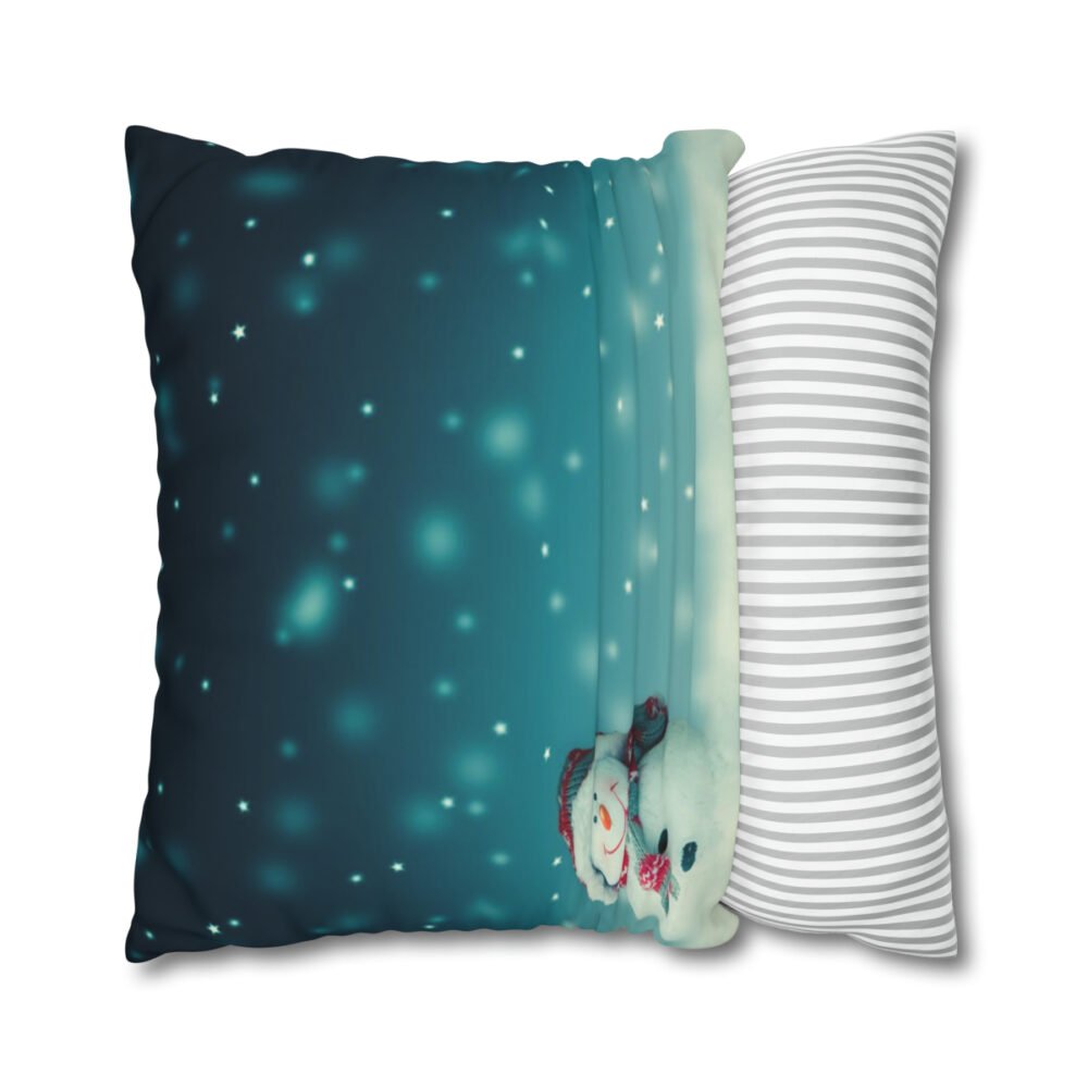 Blue Snowman Euro Pillow Shams for Kids - Image 2