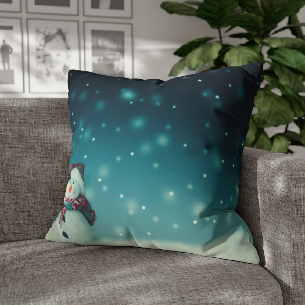 Blue Snowman Euro Pillow Shams for Kids - Image 4