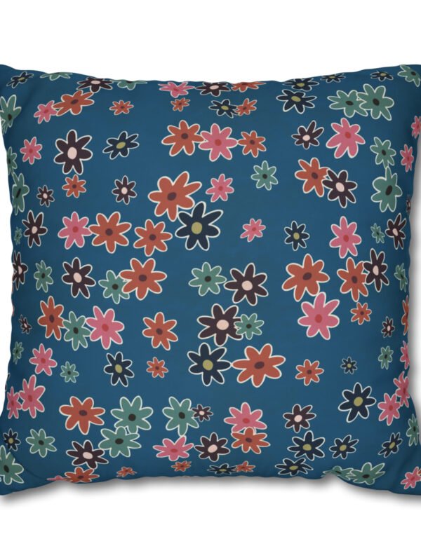 Denim Blue Floral Euro Shams