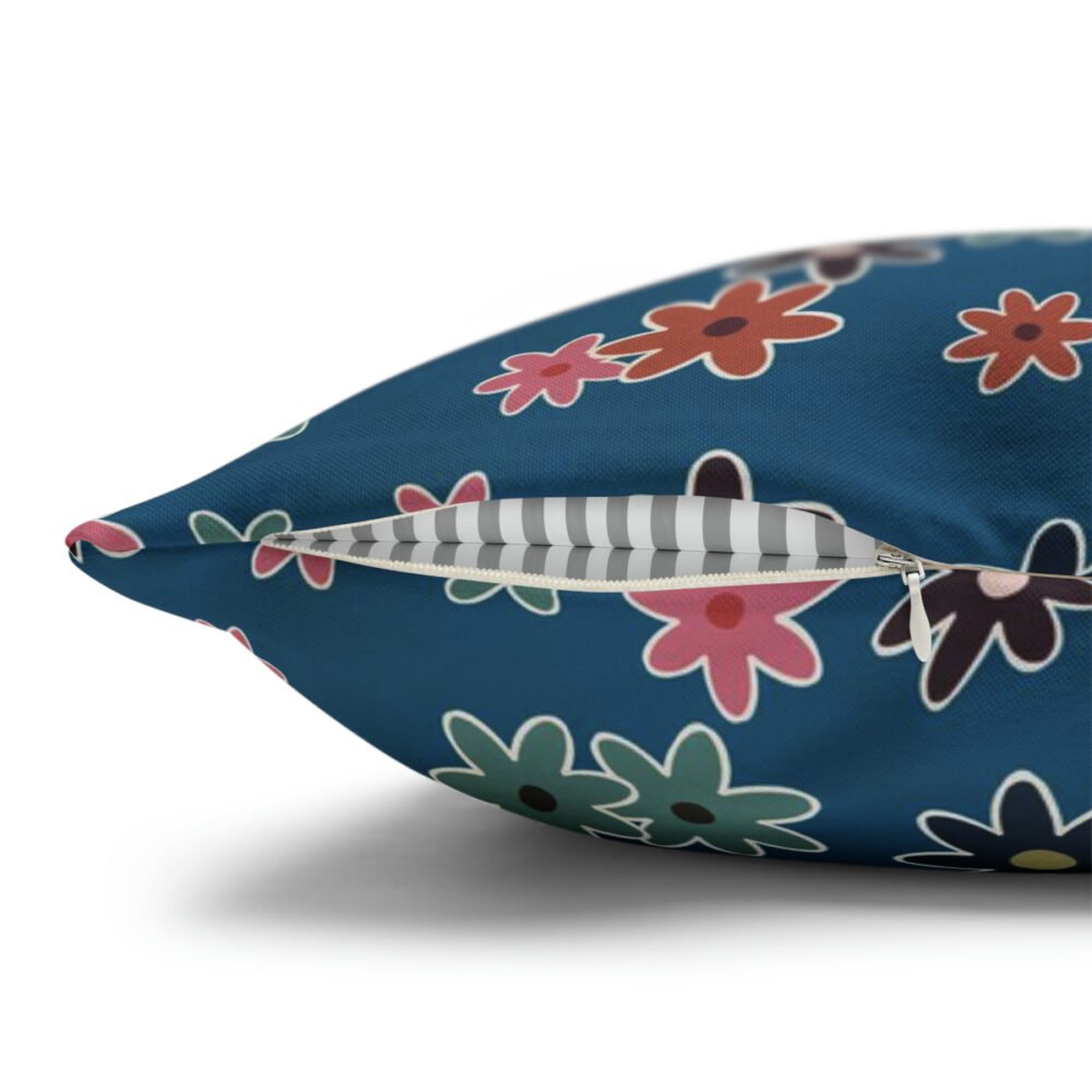 Denim Blue Floral Decorative Euro Shams - Image 3
