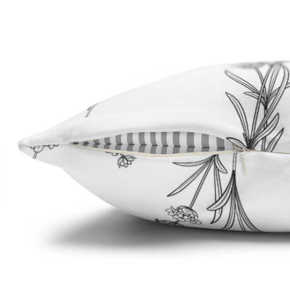 Printed Lavender Flower on White Euro Pillow Shams - Image 3