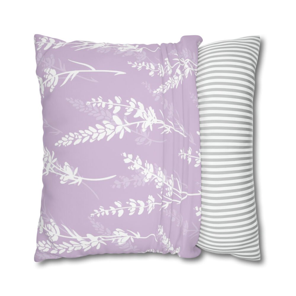 Beautiful Lavender Flower Print on Purple Euro Shams - Image 2