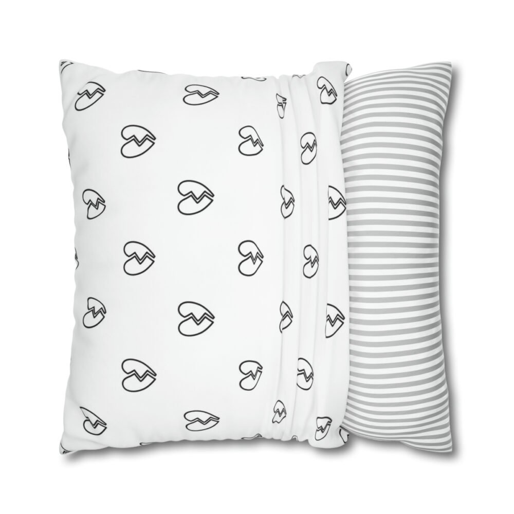 Printed Broken Heart Black n White Euro Shams - Image 2