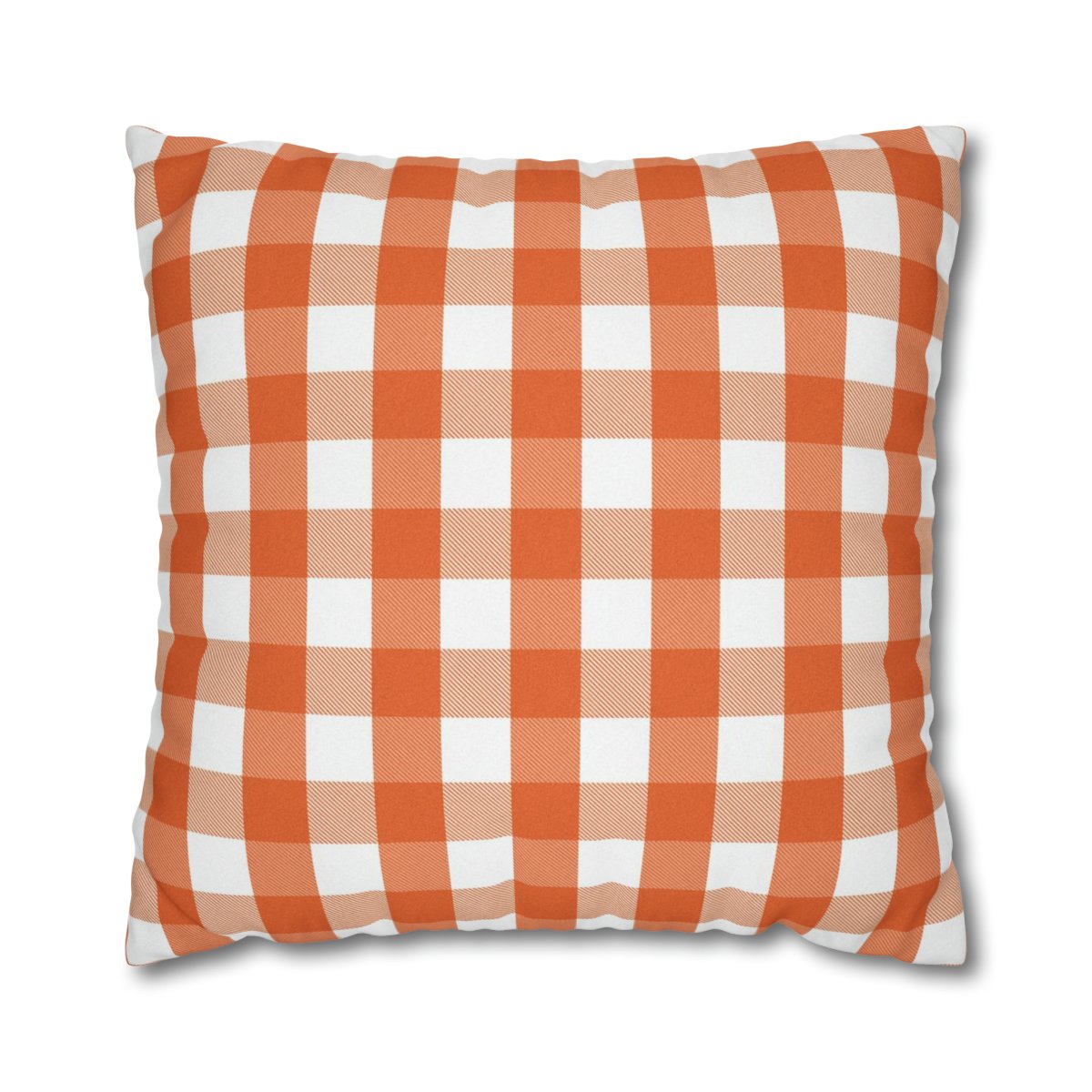 Orange Buffalo Plaid Euro Pillow Shams