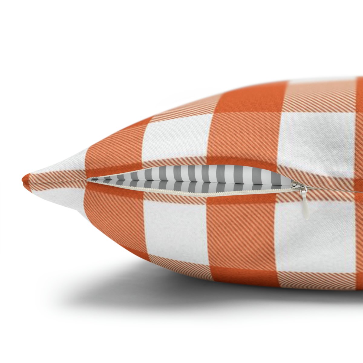 Orange Buffalo Plaid Euro Pillow Shams - Image 3