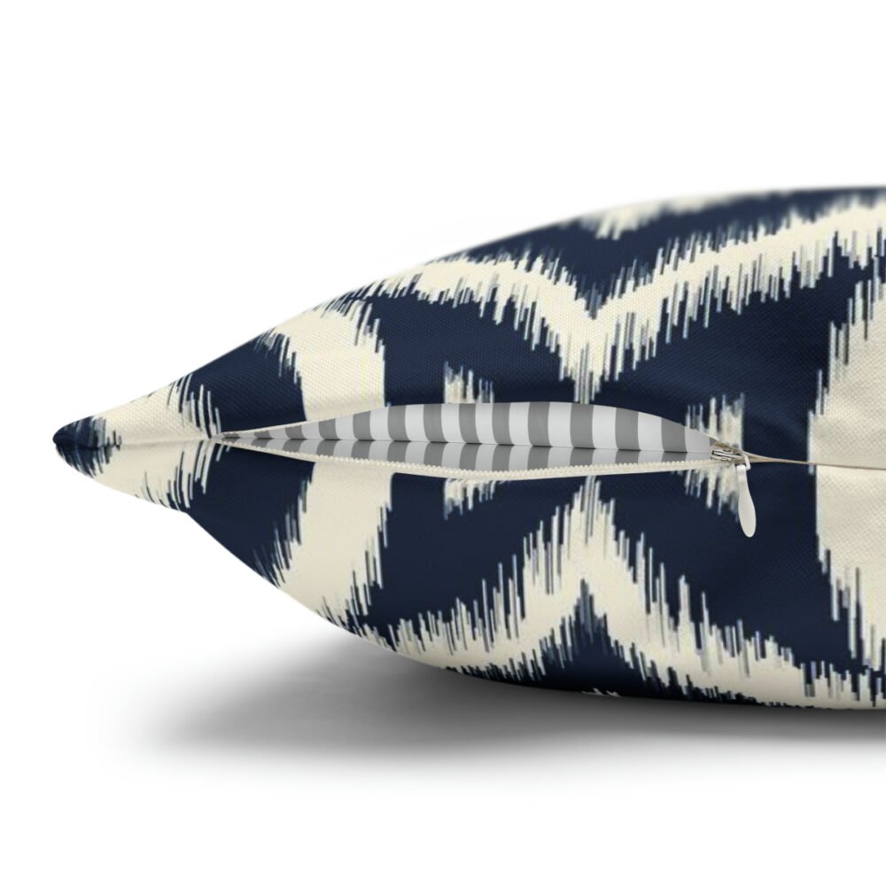 Printed Fancy Blue Beige Round Ikat Euro Shams - Image 3