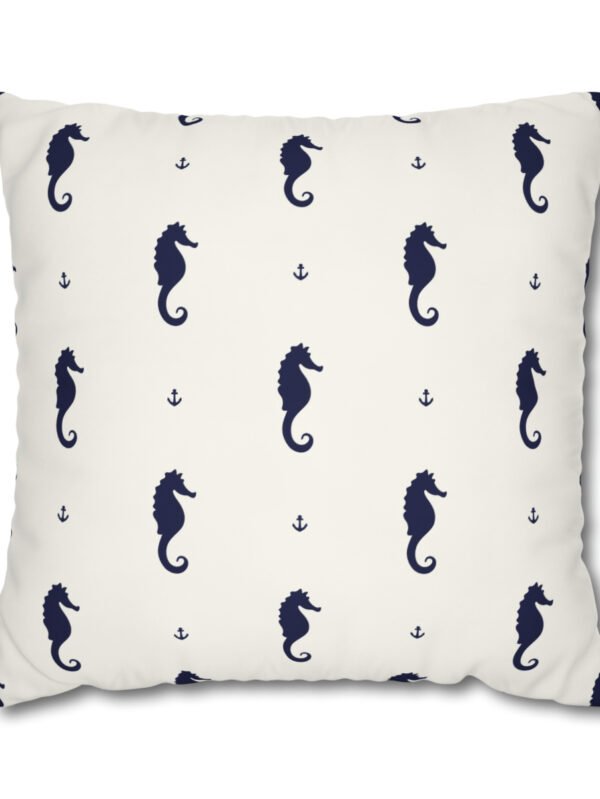Seahorse on White Euro Shams
