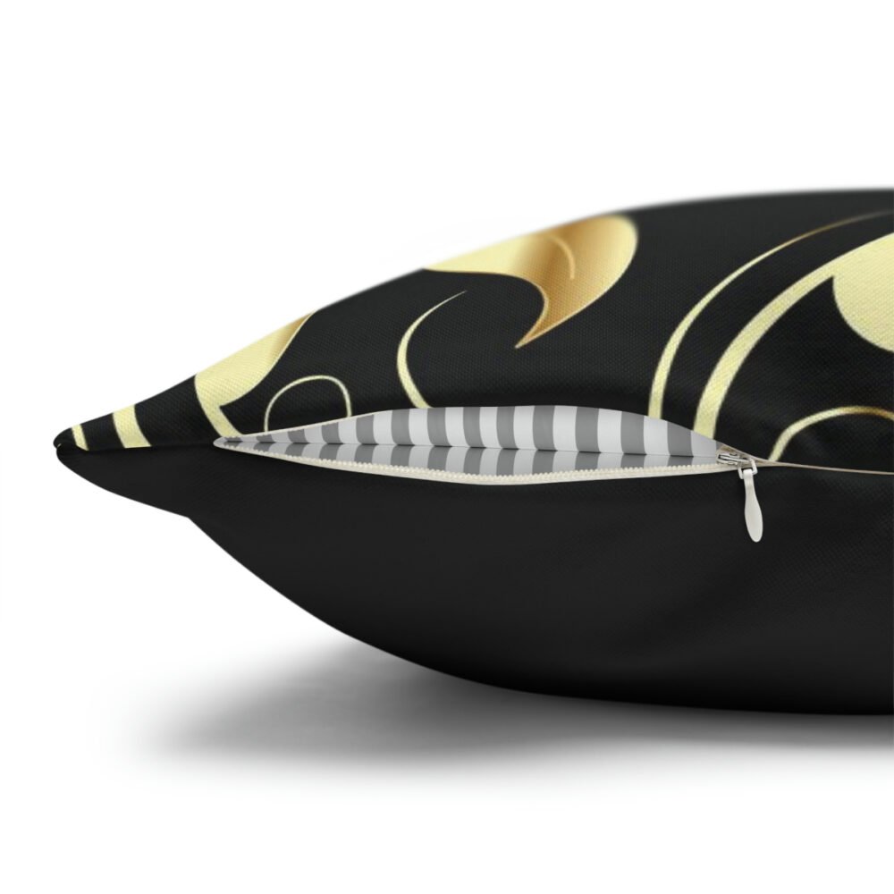 Gold Floral Design on Black Euro Pillow Shams to Match Your Decor - Image 3