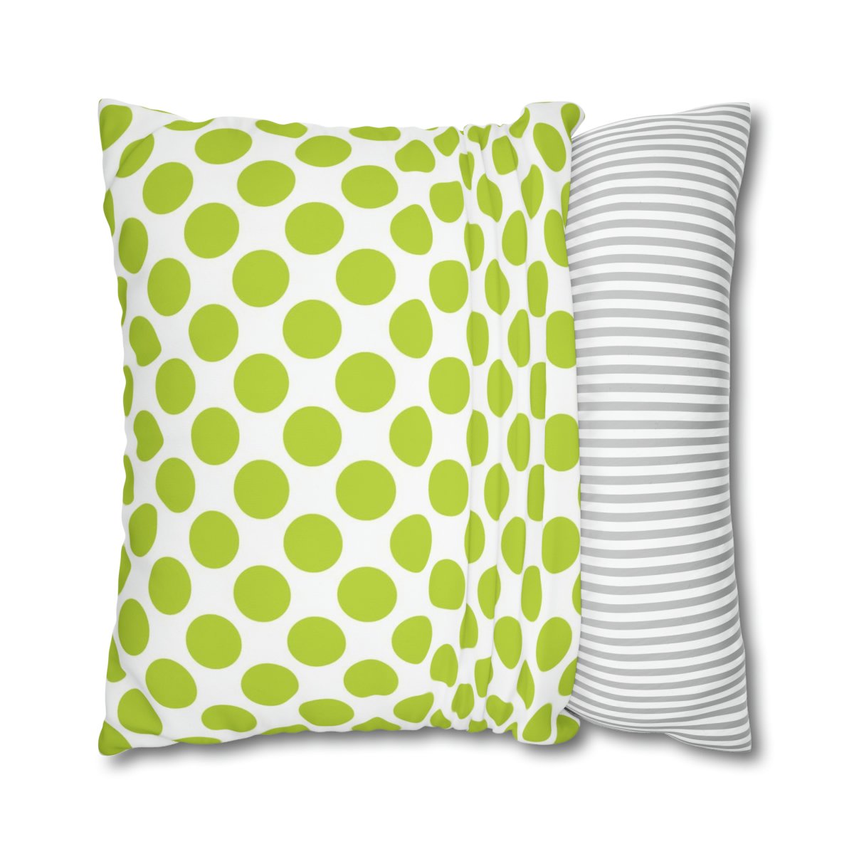 Printed Lime Green Polka Dots Euro Shams - Image 2