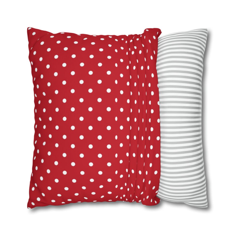 Vintage Polka Dot in White n Red Euro Shams - Image 2