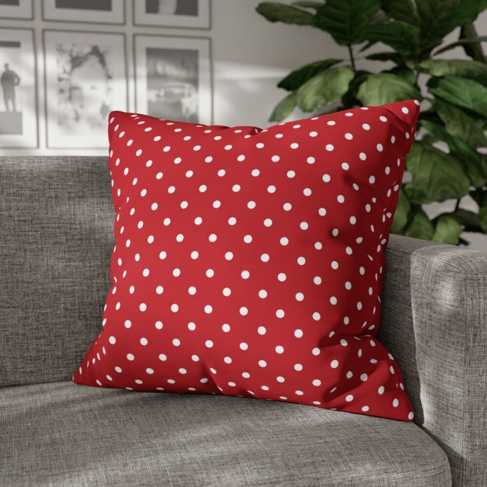 Vintage Polka Dot in White n Red Euro Shams - Image 4