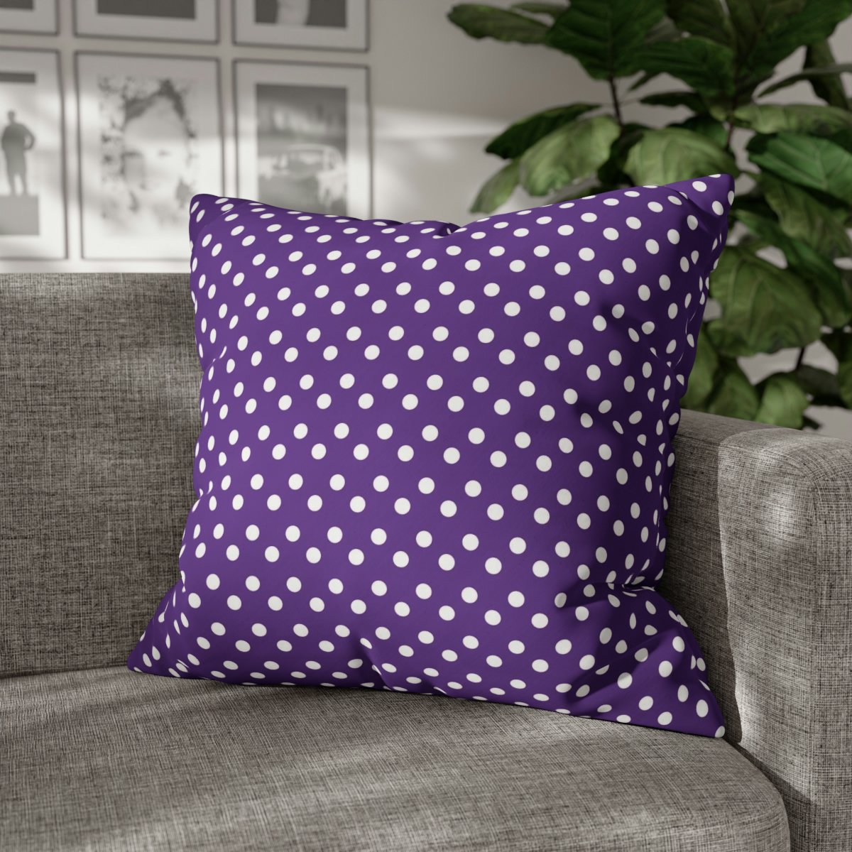 White Purple Polka Dot Euro Shams - Image 4