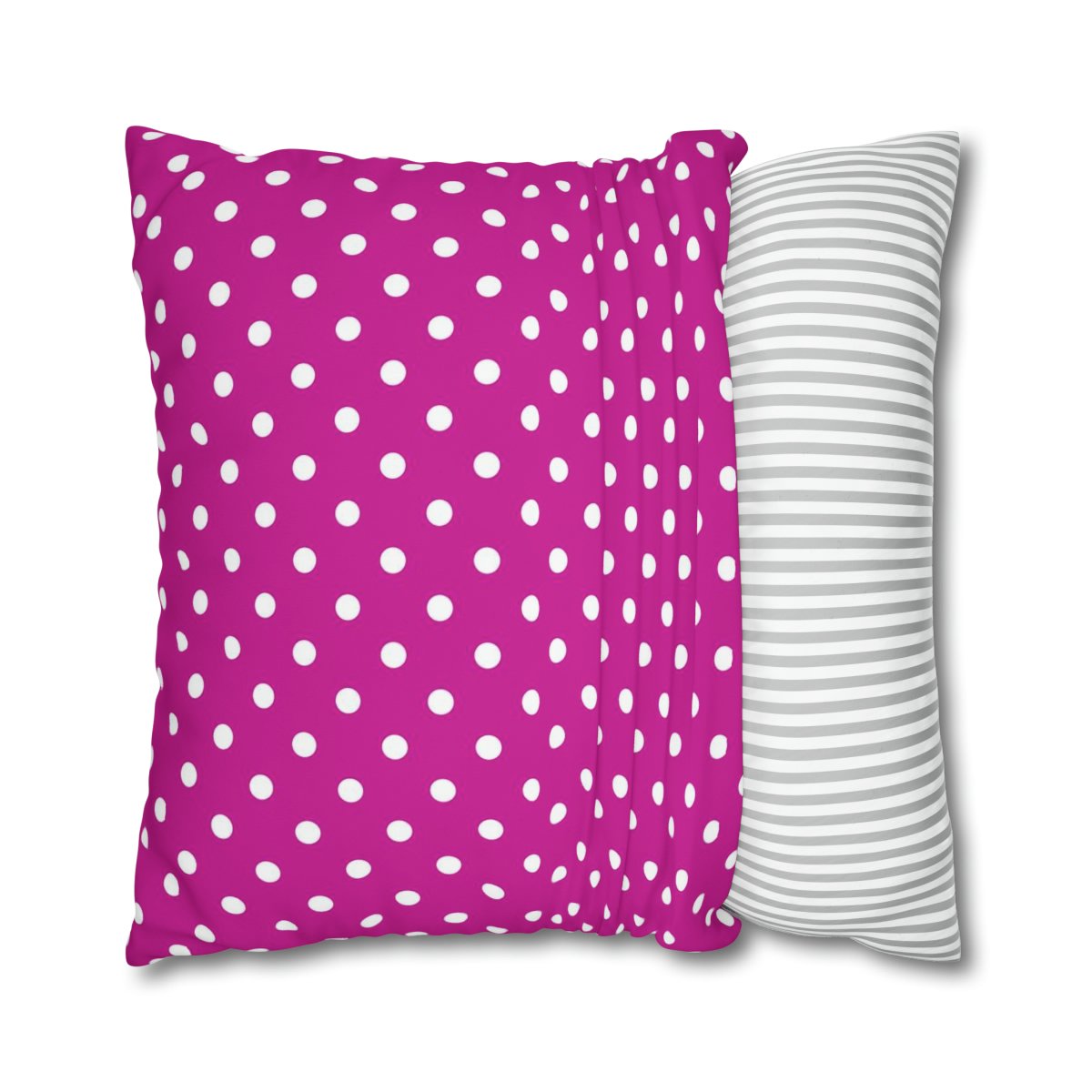 White Polka Dot on Pink Euro Shams - Image 2