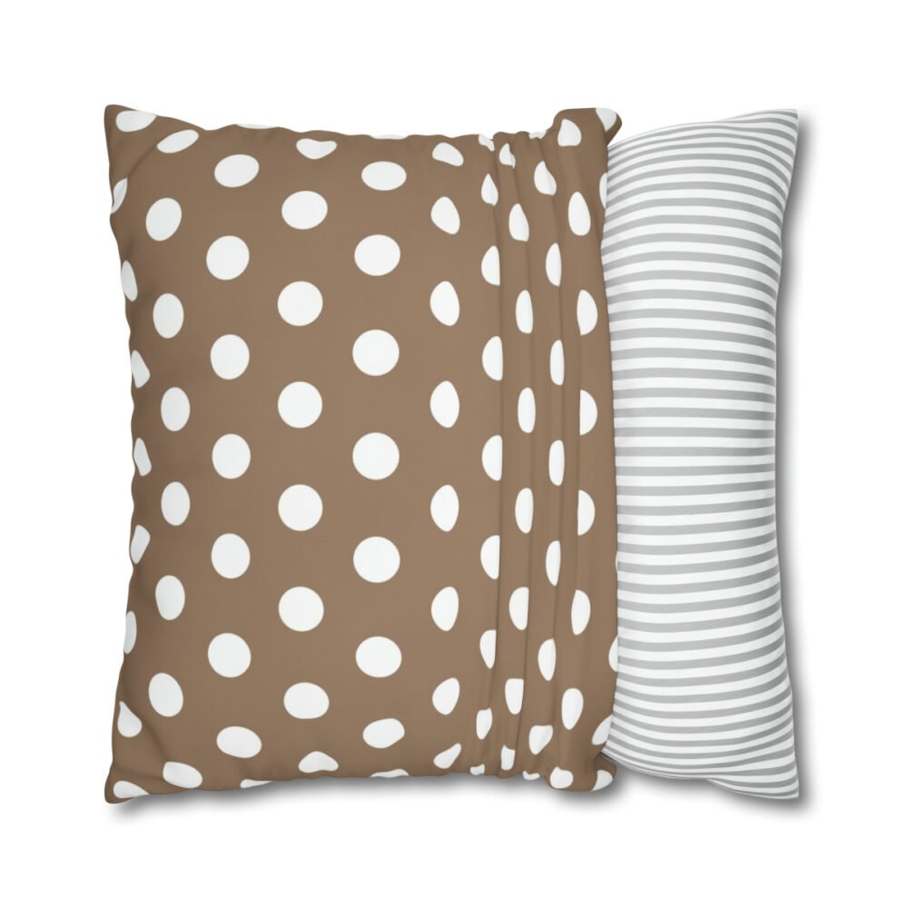 Beige Polka Dot Fabric Euro Pillow Shams to Match Your Decor - Image 2