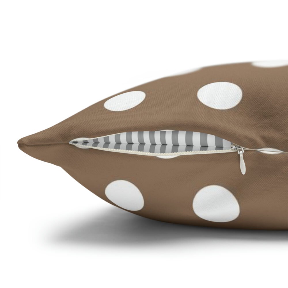 Beige Polka Dot Fabric Euro Pillow Shams to Match Your Decor - Image 3