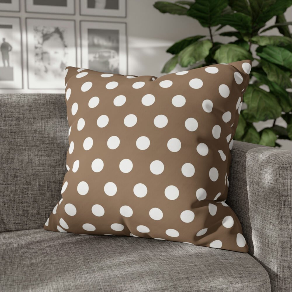 Beige Polka Dot Fabric Euro Pillow Shams to Match Your Decor - Image 4