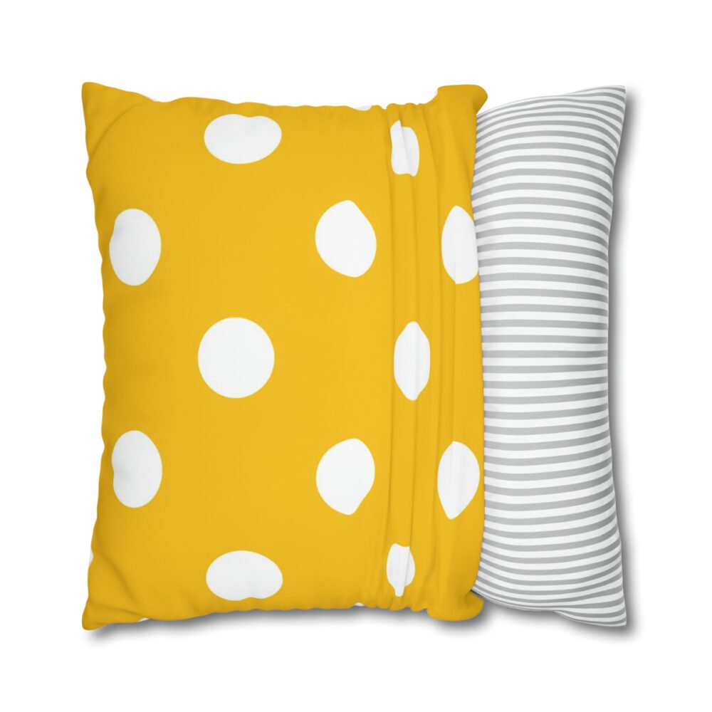 Printed Big White Polka Dot on Sunny Yellow Euro Shams - Image 2