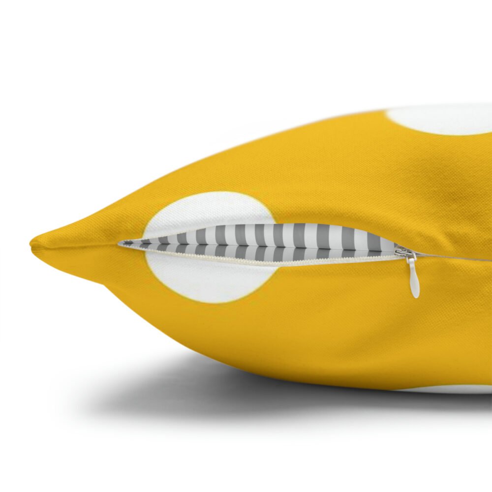 Printed Big White Polka Dot on Sunny Yellow Euro Shams - Image 3