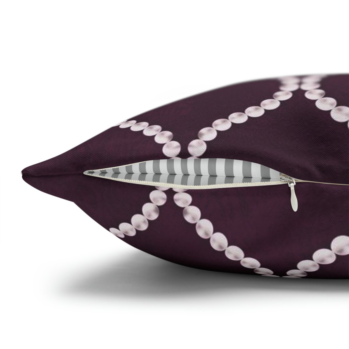Wavy Line Pearls on Dark Purple Euro Shams - Image 3
