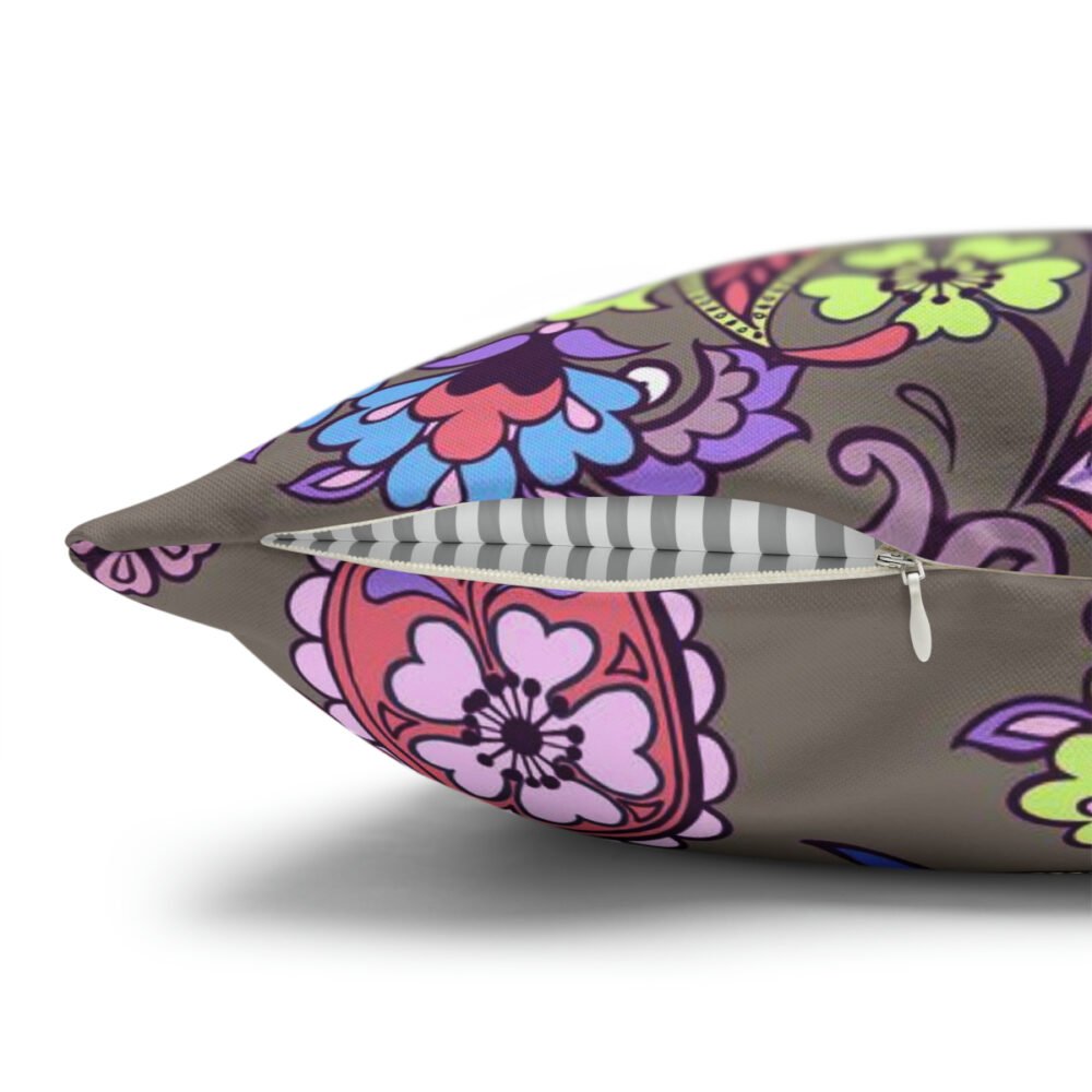 Printed Fancy Floral Paisley Pink Tones Euro Shams - Image 3
