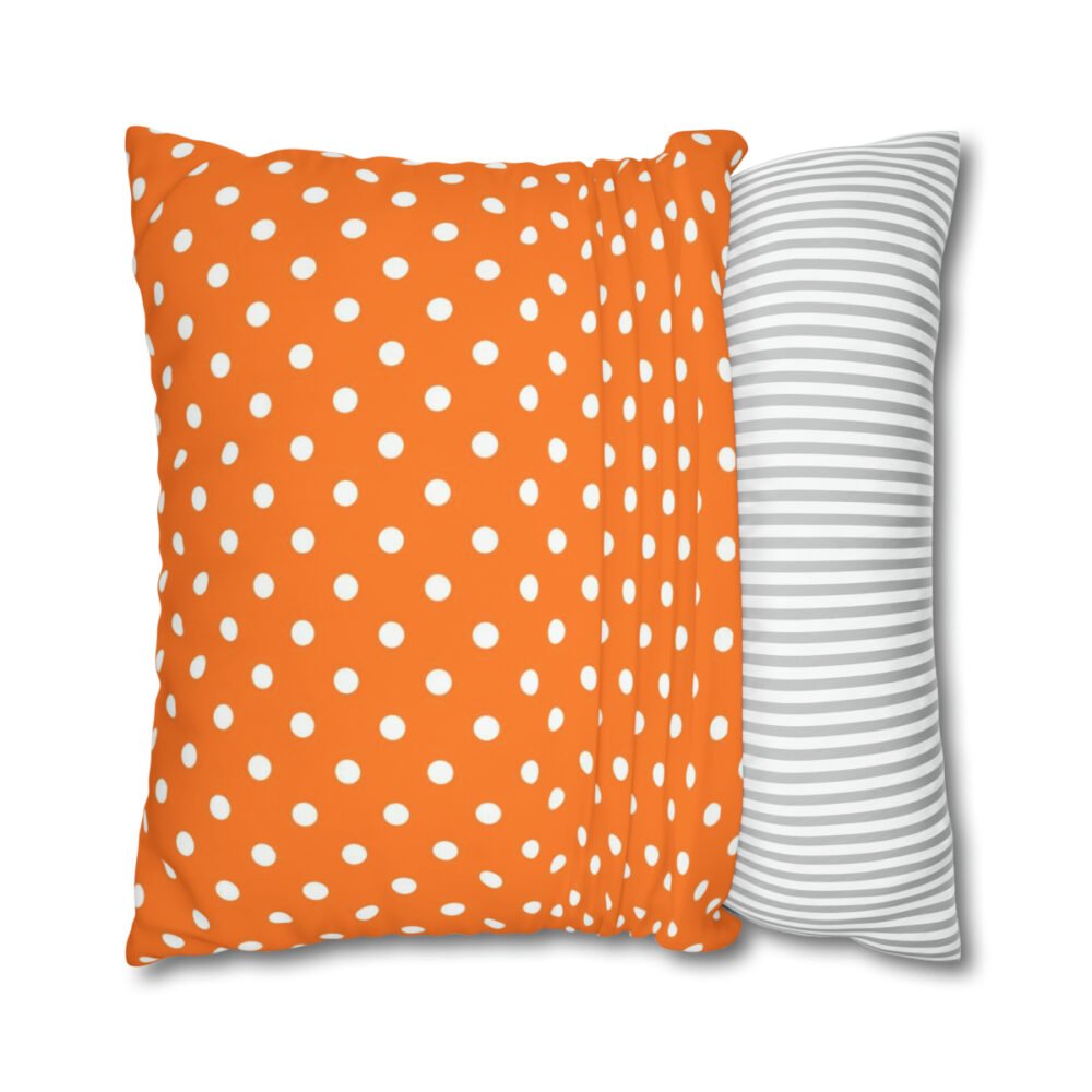 Trendy Orange Small Polka Dot Euro Shams - Image 2