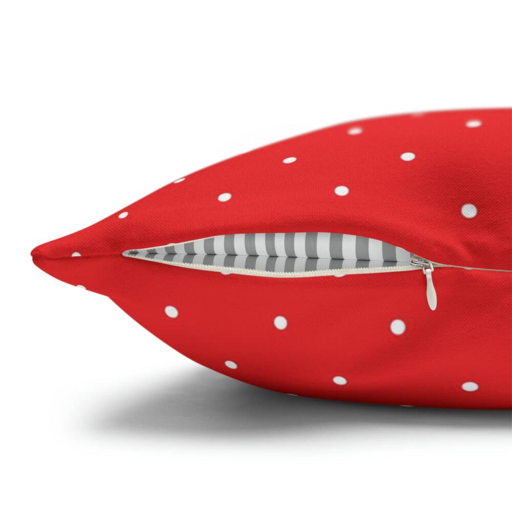 White Polka Dots on Red Bed Euro Shams - Image 3