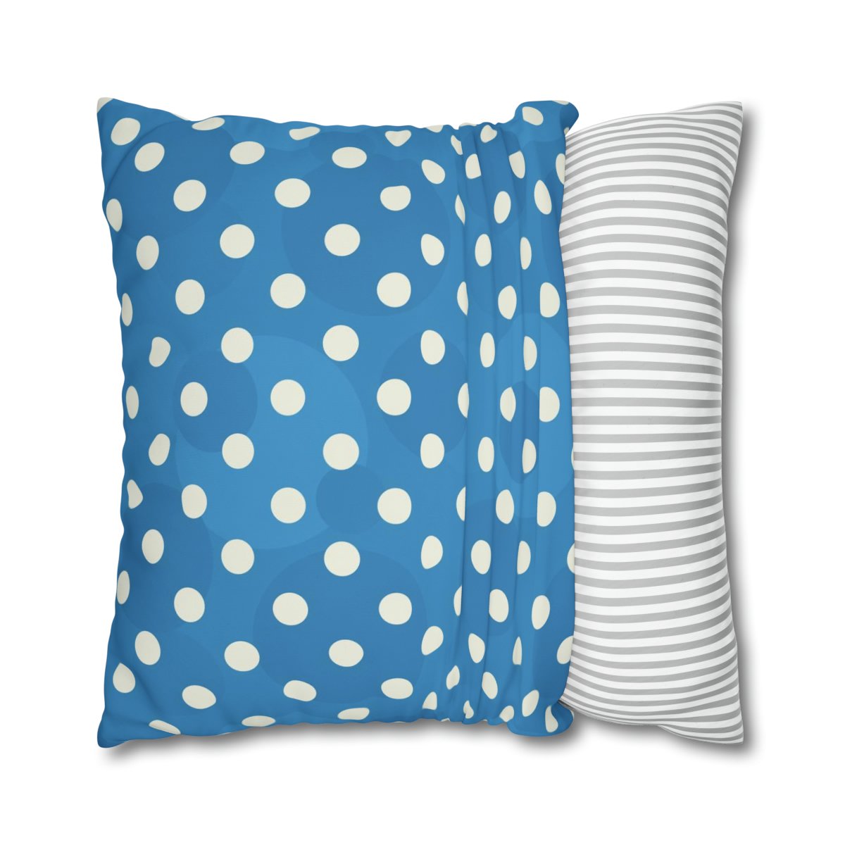 Sky Blue Polka Dot Euro Pillow Shams - Image 2