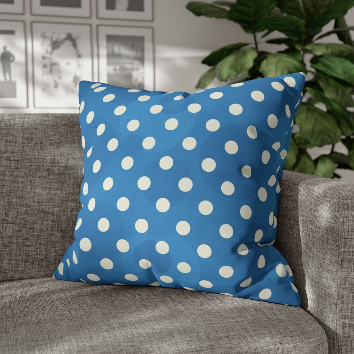 Sky Blue Polka Dot Euro Pillow Shams - Image 4