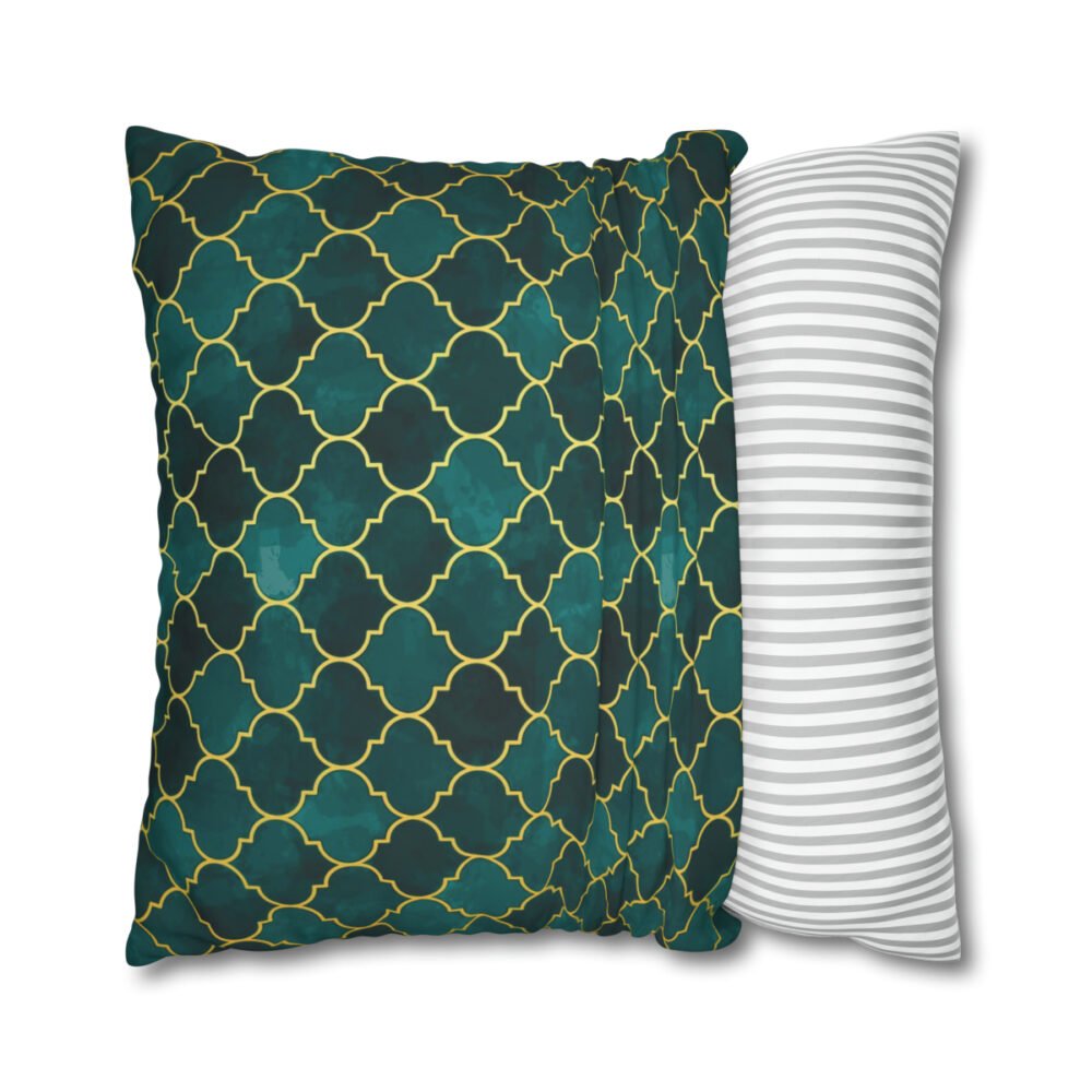 Mosque Window Shape in Green Euro Shams - Image 2