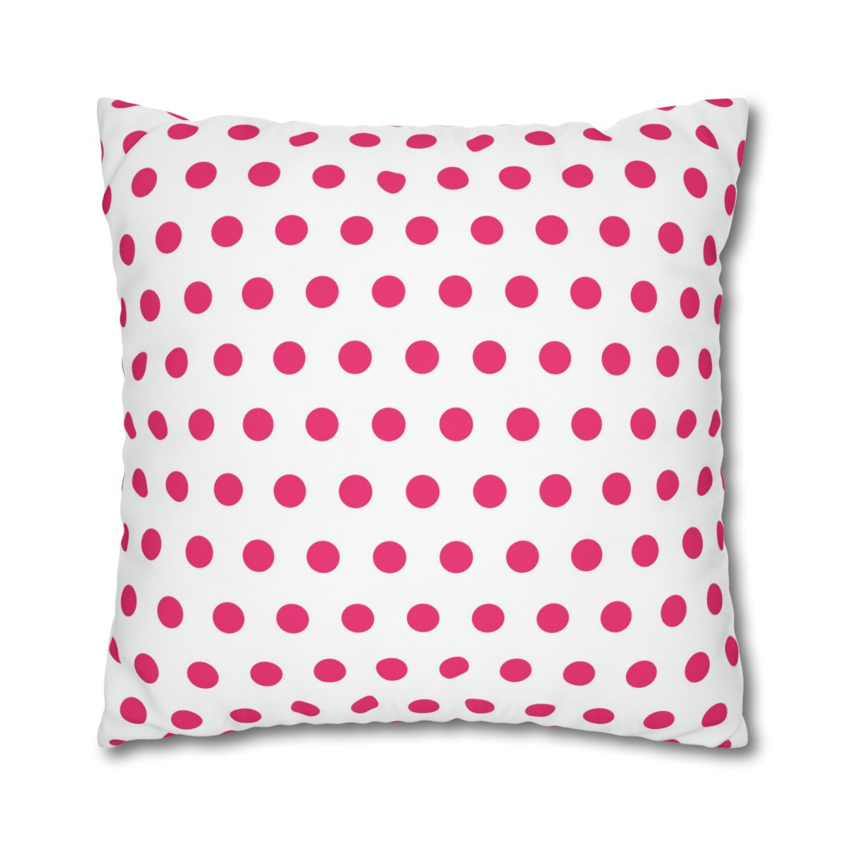 Pink Polka Dot on White Polyester Euro Shams