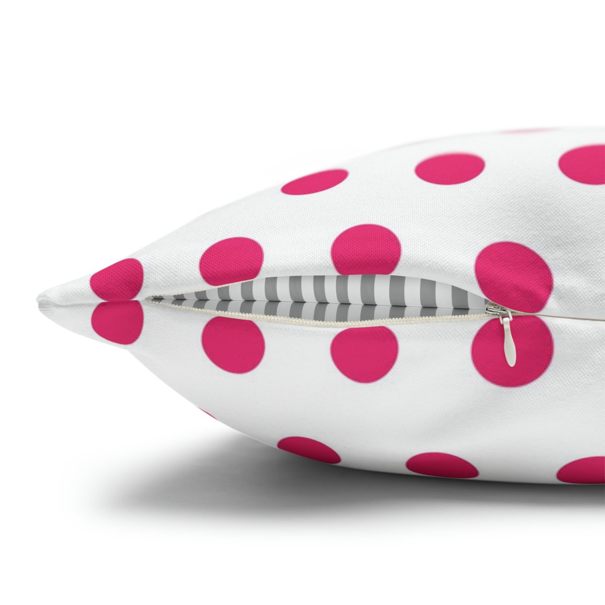 Pink Polka Dot on White Polyester Euro Shams - Image 3