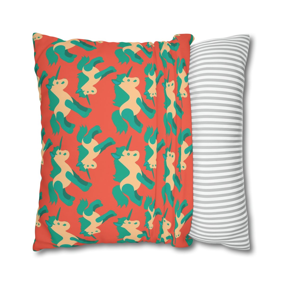 Pastel Pink Blue Unicorns Euro Pillow Covers - Image 2