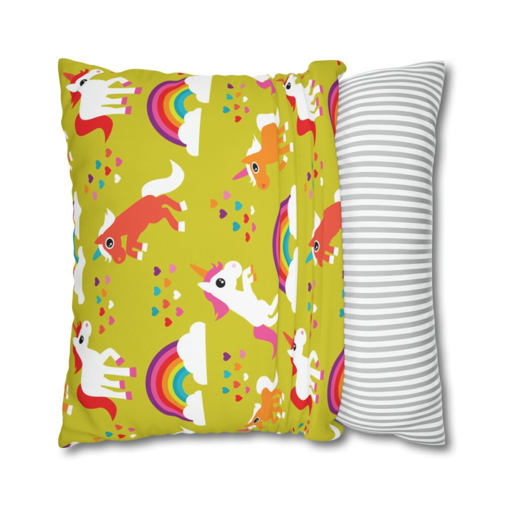Colorful Unicorn Rainbow Kids Euro Shams for Kids Room - Image 2